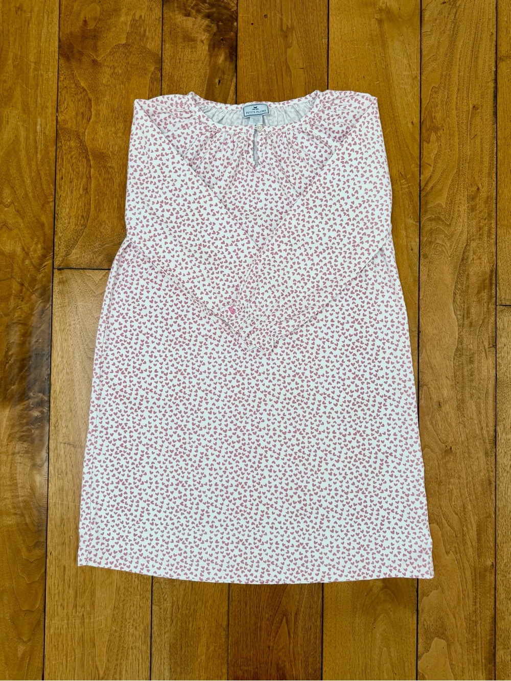 Petite Plume Pink Heart Print Nightgown Girls Size 10 EUC 100% Cotton